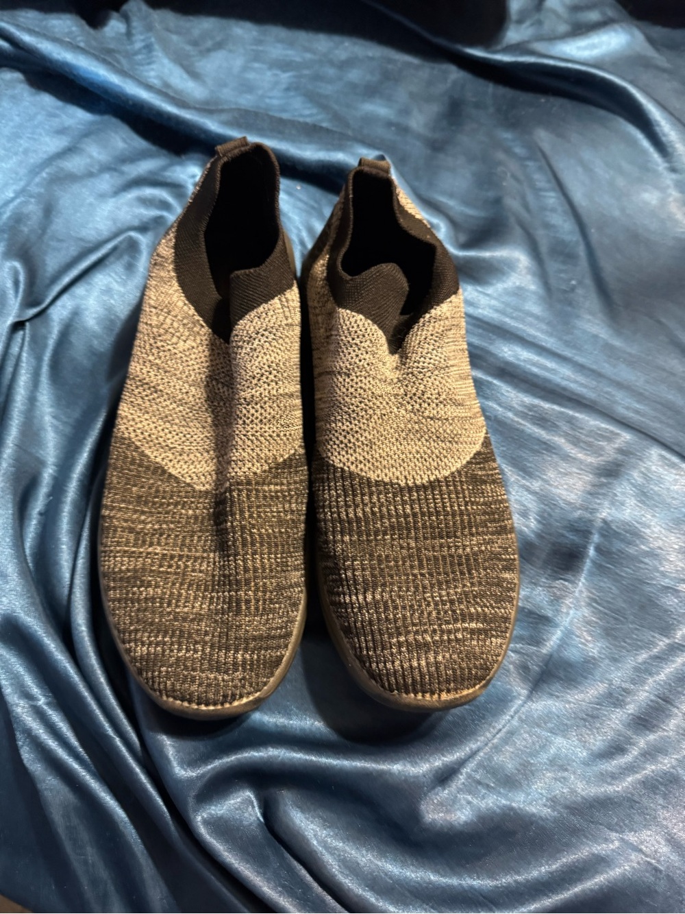Women’s Size 9 Slip-On Knit Shoes - Black & Gray